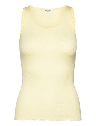 Silk Top Tops T-shirts & Tops Sleeveless Yellow Rosemunde