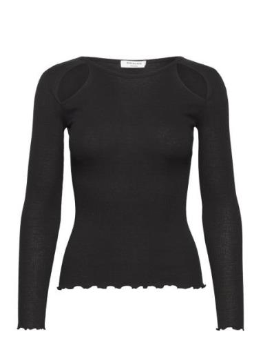 Organic T-Shirt Tops T-shirts & Tops Long-sleeved Black Rosemunde