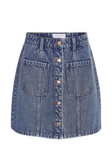 Nmlala Hw Denim Skirt Vi471Mb Kort Kjol Blue NOISY MAY