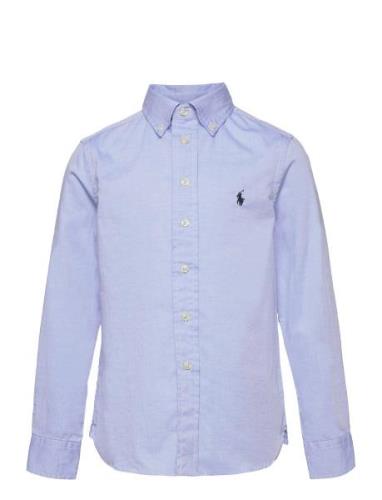 Slim Fit Cotton Oxford Shirt Tops Shirts Long-sleeved Shirts Blue Ralp...