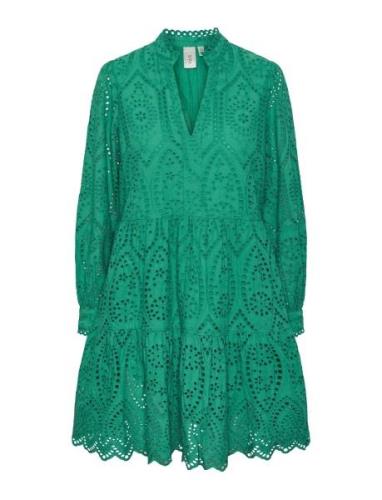 Holi Ls Dress Kort Klänning Green YAS