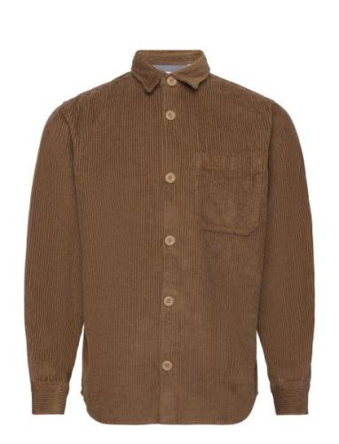 Jjkendrick Cord Overshirt Ls Tops Overshirts Brown Jack & J S