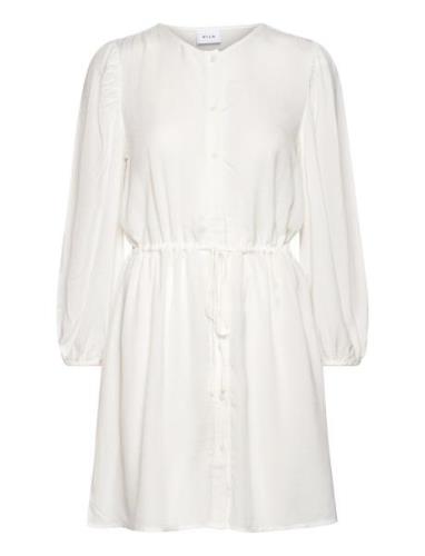 Vipricil O-Neck 7/8 Dress- Noos Kort Klänning White Vila