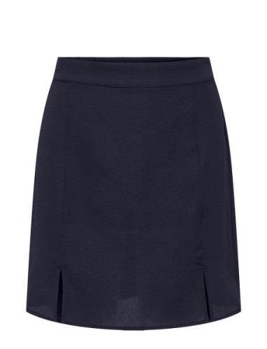 Onlnova Life Lux Taylor Slit Skirt Solid Kort Kjol Blue ONLY