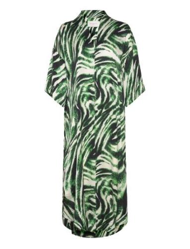 Cmsabina-Kaftan Knälång Klänning Green Copenhagen Muse