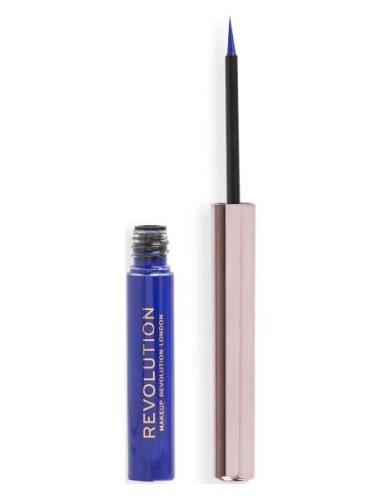 Revolution Super Flick Liquid Eyeliner Blue Eyeliner Smink Blue Makeup...