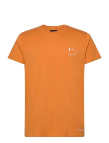 Patrick Organic Tee Tops T-shirts Short-sleeved Orange Clean Cut Copen...