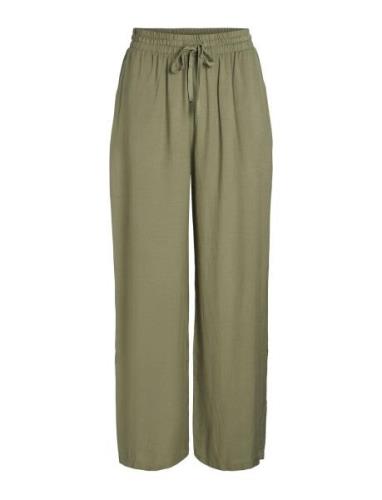 Vipricil Rw 7/8 Pant - Noos Bottoms Trousers Wide Leg Green Vila