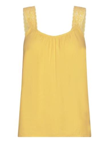 Crlinga Top Tops T-shirts & Tops Sleeveless Yellow Cream
