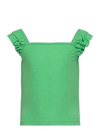 Kognella S/L Frill Strap Top Jrs Tops T-shirts Sleeveless Green Kids O...