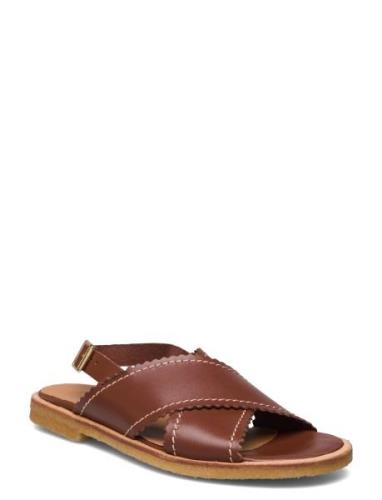 Sandals - Flat - Open Toe - Op Platta Sandaler Brown ANGULUS