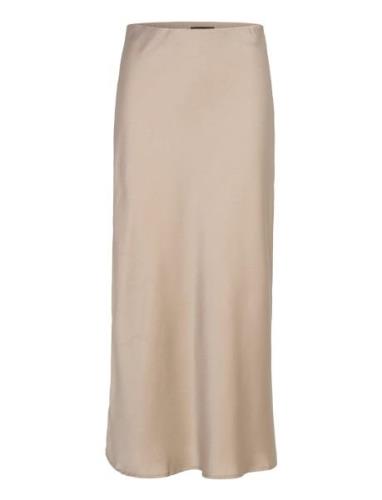 Acaciabbjoane Skirt Knälång Kjol Beige Bruuns Bazaar