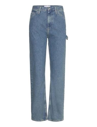 High Rise Straight Bottoms Jeans Straight-regular Blue Calvin Klein Je...