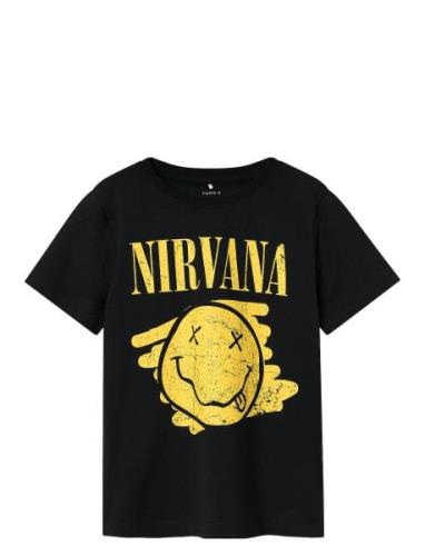 Nkmjiro Nirvana Ss Top Box Bfu Tops T-shirts Short-sleeved Black Name ...