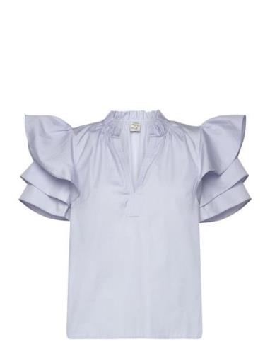 Madina Tops Blouses Short-sleeved Blue Baum Und Pferdgarten