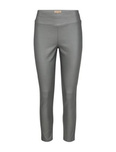 Sc-Pam Bottoms Trousers Leather Leggings-Byxor Grey Soyaconcept