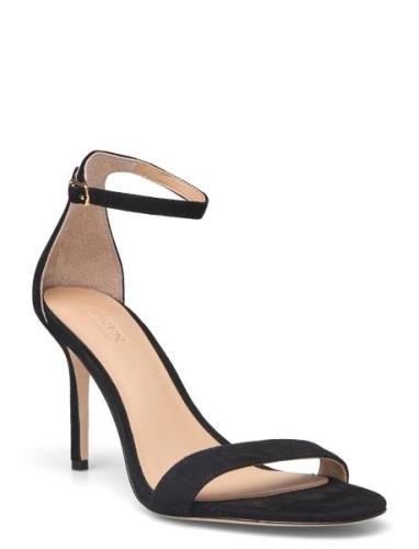 Allie Suede Sandal Sandal Med Klack Black Lauren Ralph Lauren