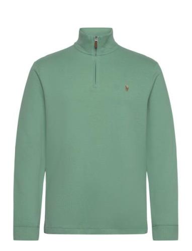 Estate-Rib Half-Zip Pullover Tops Knitwear Half Zip Jumpers Green Polo...