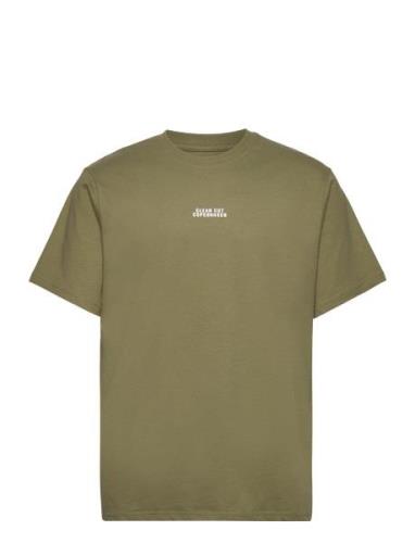 Cohen Brushed Tee Ss Tops T-shirts Short-sleeved Green Clean Cut Copen...