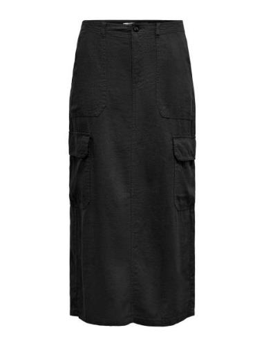 Onlmalfy-Caro Linen Long Skirt Pnt Lång Kjol Black ONLY