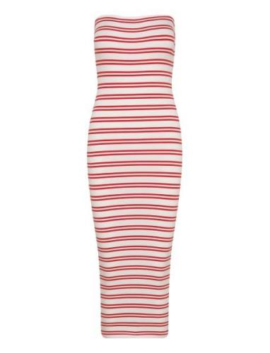 Super Stretch Tube Dress Knälång Klänning Red Gina Tricot