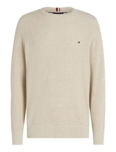 Refined Structure Crew Nk Tops Knitwear Round Necks Beige Tommy Hilfig...