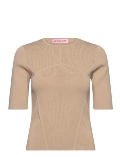Tina Tops T-shirts & Tops Short-sleeved Beige Custommade