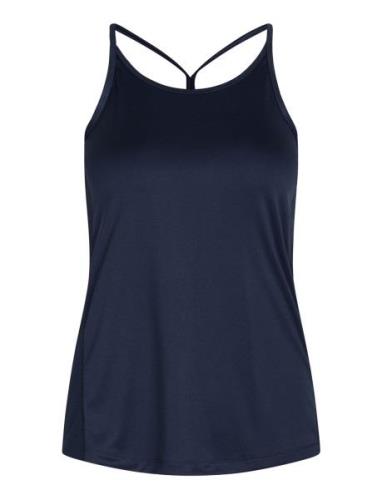 Women Sports Strap Top Sport T-shirts & Tops Sleeveless Navy ZEBDIA