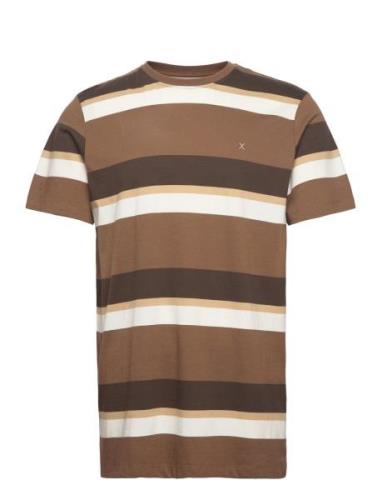 Bradley Cotton Tee Tops T-shirts Short-sleeved Brown Clean Cut Copenha...