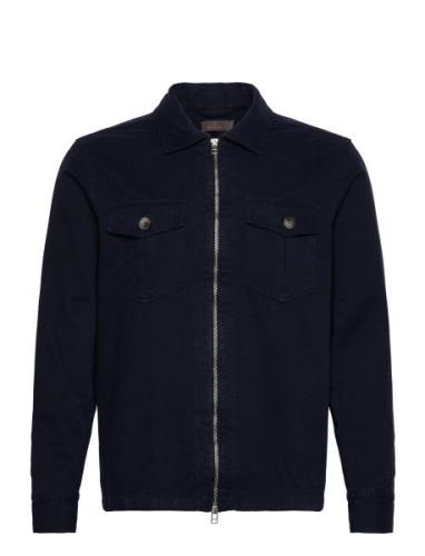 Brayden Zip Shirt Outerwear Designers Overshirts Navy Morris