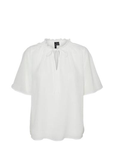 Vmemilie Ss Top Wvn Ce Tops Blouses Short-sleeved White Vero Moda