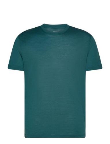 Panos Emporio Wool Short Sleeve Top Tops T-shirts Short-sleeved Navy P...