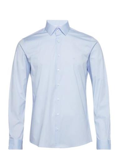 Poplin Stretch Slim Shirt Tops Shirts Business Blue Calvin Klein