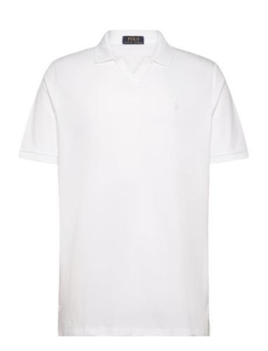 Stretch Mesh-Ssl-Psh Tops Polos Short-sleeved White Polo Ralph Lauren