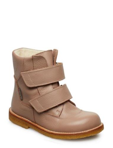 Boots - Flat - With Velcro Vinterkängor Med Kardborreband Brown ANGULU...