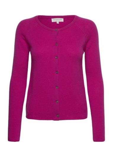 Rwlaica Ls O-Neck Raglan Cardigan Tops Knitwear Cardigans Pink Rosemun...