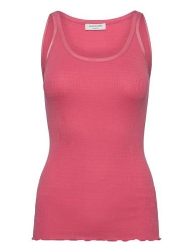 Rwbelle U-Neck Strap Elastic Top Tops T-shirts & Tops Sleeveless Pink ...