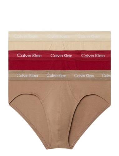 3P Hip Brief Kalsonger Y-front Briefs Beige Calvin Klein