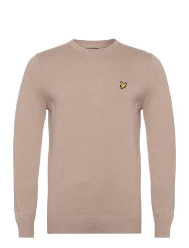 Cotton Merino Crew Jumper Tops Knitwear Round Necks Beige Lyle & Scott