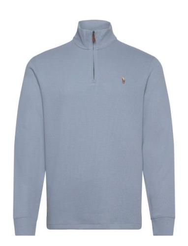 Estate-Rib Half-Zip Pullover Tops Knitwear Half Zip Jumpers Blue Polo ...