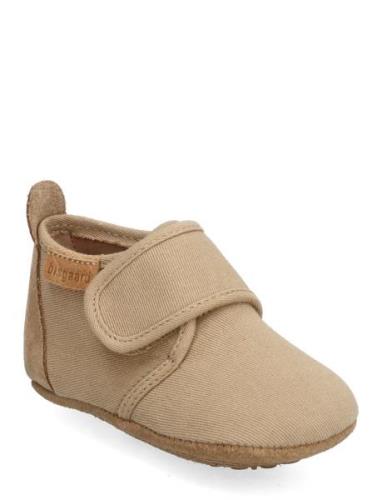 Bisgaard Baby Cotton Slippers Inneskor Beige Bisgaard