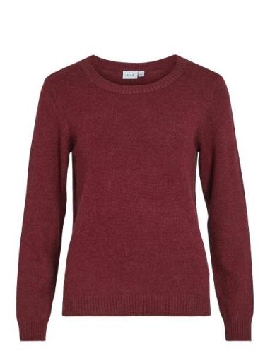 Viril O-Neck L/S Knit Top - Noos Tops Knitwear Jumpers Red Vila