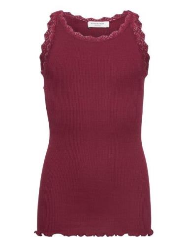 Rkbeatha Sl Strap Lace Top Tops T-shirts Sleeveless Burgundy Rosemunde...