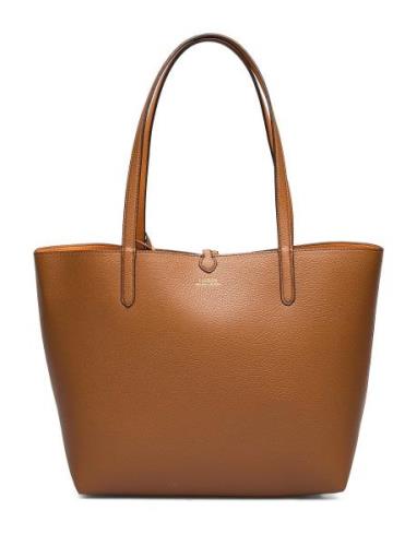 Faux-Leather Medium Reversible Tote Shopper Väska Brown Lauren Ralph L...