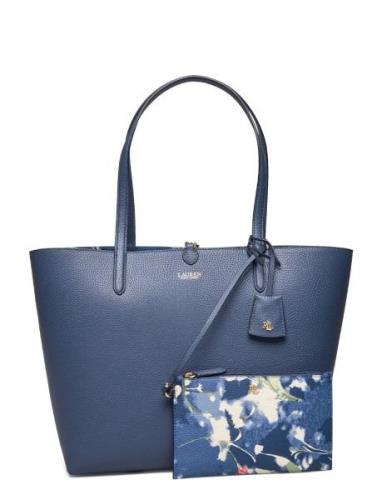 Faux-Leather Medium Reversible Tote Shopper Väska Blue Lauren Ralph La...
