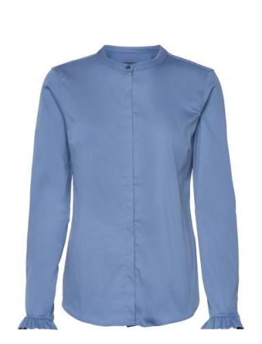 Mattie Shirt Tops Blouses Long-sleeved Blue MOS MOSH