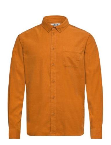 Sdjuan Ls Corduroy Tops Shirts Casual Orange Solid