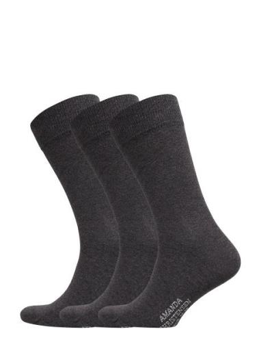 True Ankle Sock Underwear Socks Regular Socks Grey Amanda Christensen