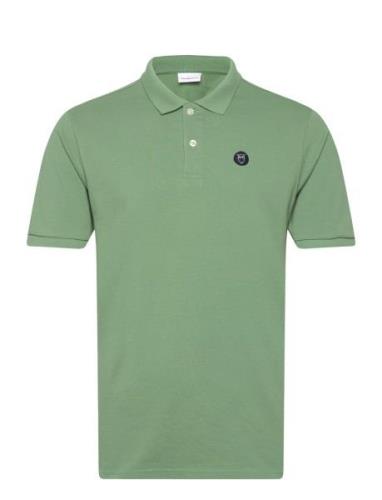 Toke Basic Badge Polo - Gots/Vegan Tops Polos Short-sleeved Green Know...