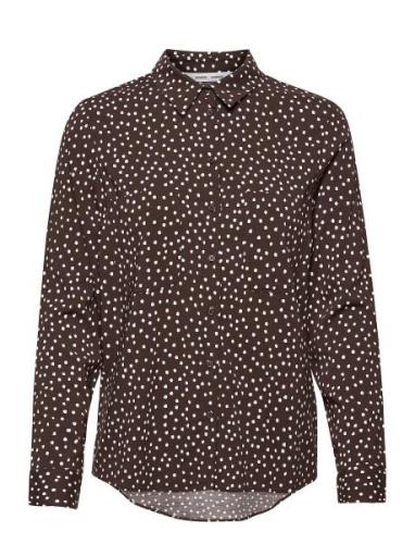 Milly Shirt Aop 9942 Tops Shirts Long-sleeved Brown Samsøe Samsøe